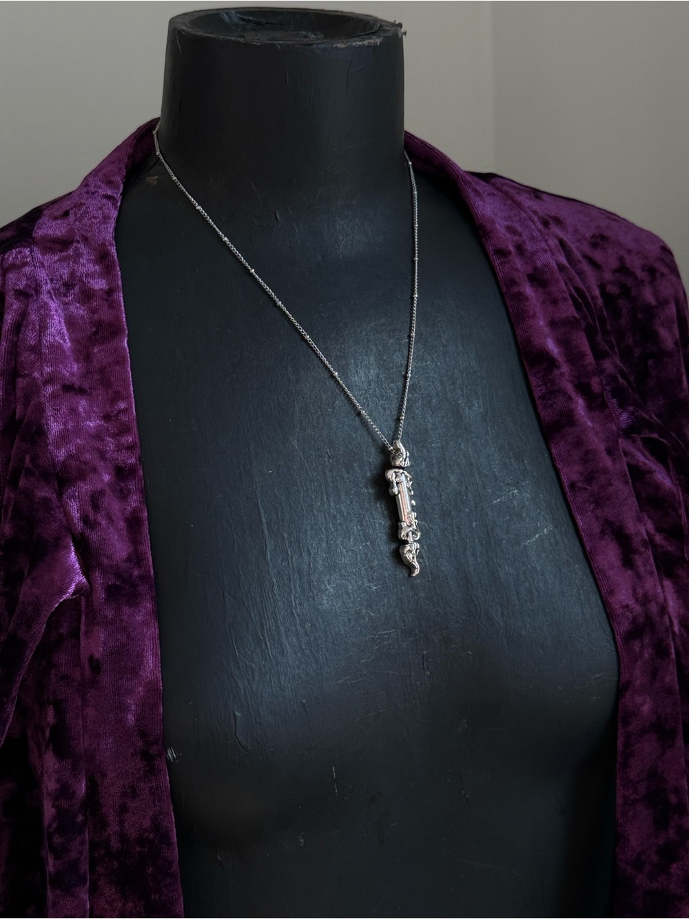 Candle burning at both ends witchy charm necklace layering jewelry candle magic